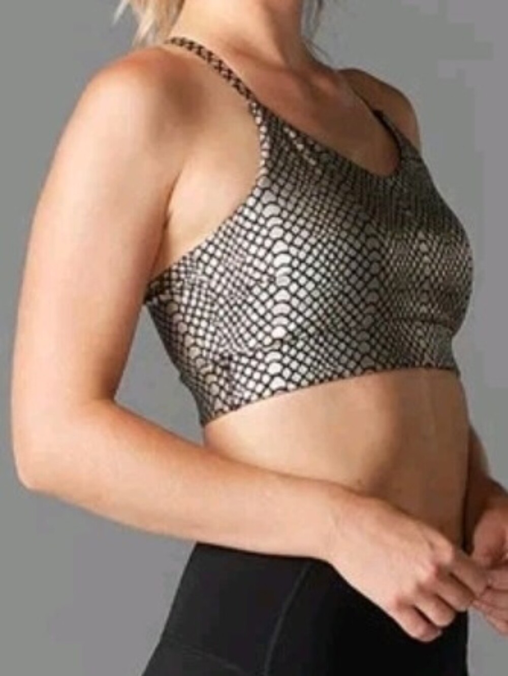 Metallic Snake Sports Bra - XS